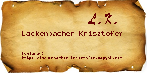 Lackenbacher Krisztofer névjegykártya